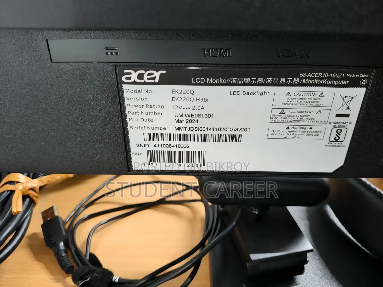 New Desktop Computer Acer 8GB Intel Core i3 SSD 512GB