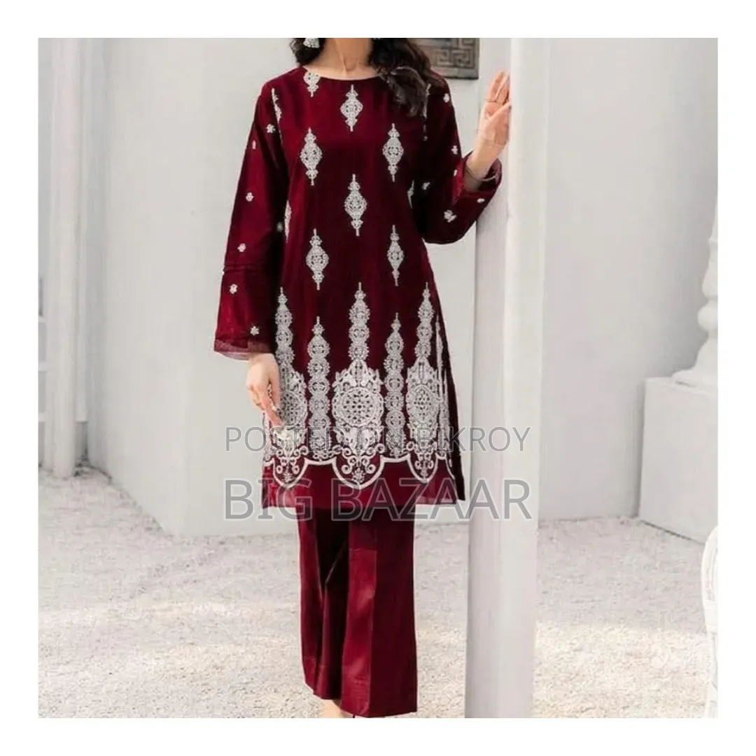 Cotton Embroidery Two Piece