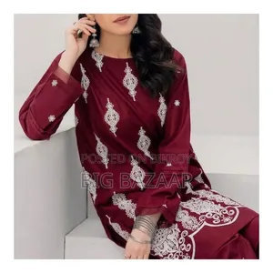 Cotton Embroidery Two Piece