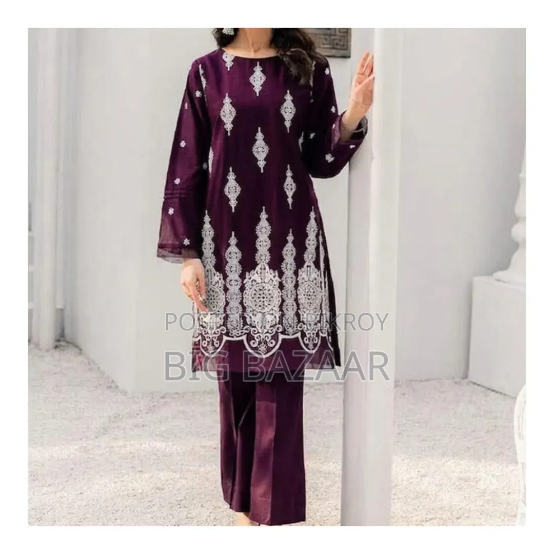 Cotton Embroidery Two Piece