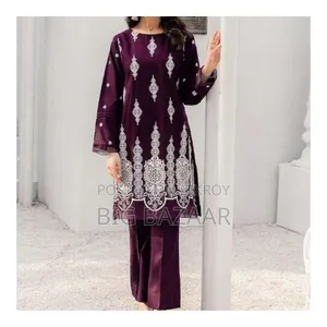 Cotton Embroidery Two Piece