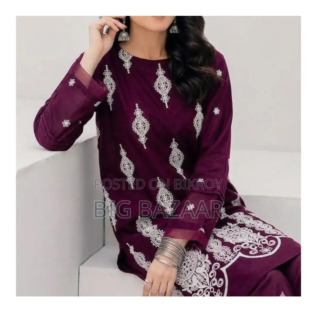 Cotton Embroidery Two Piece