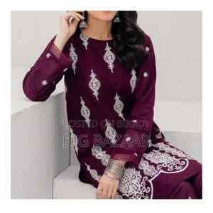 Cotton Embroidery Two Piece