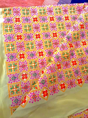 Premium Georgette Yard Fabric – Beautiful Work Design