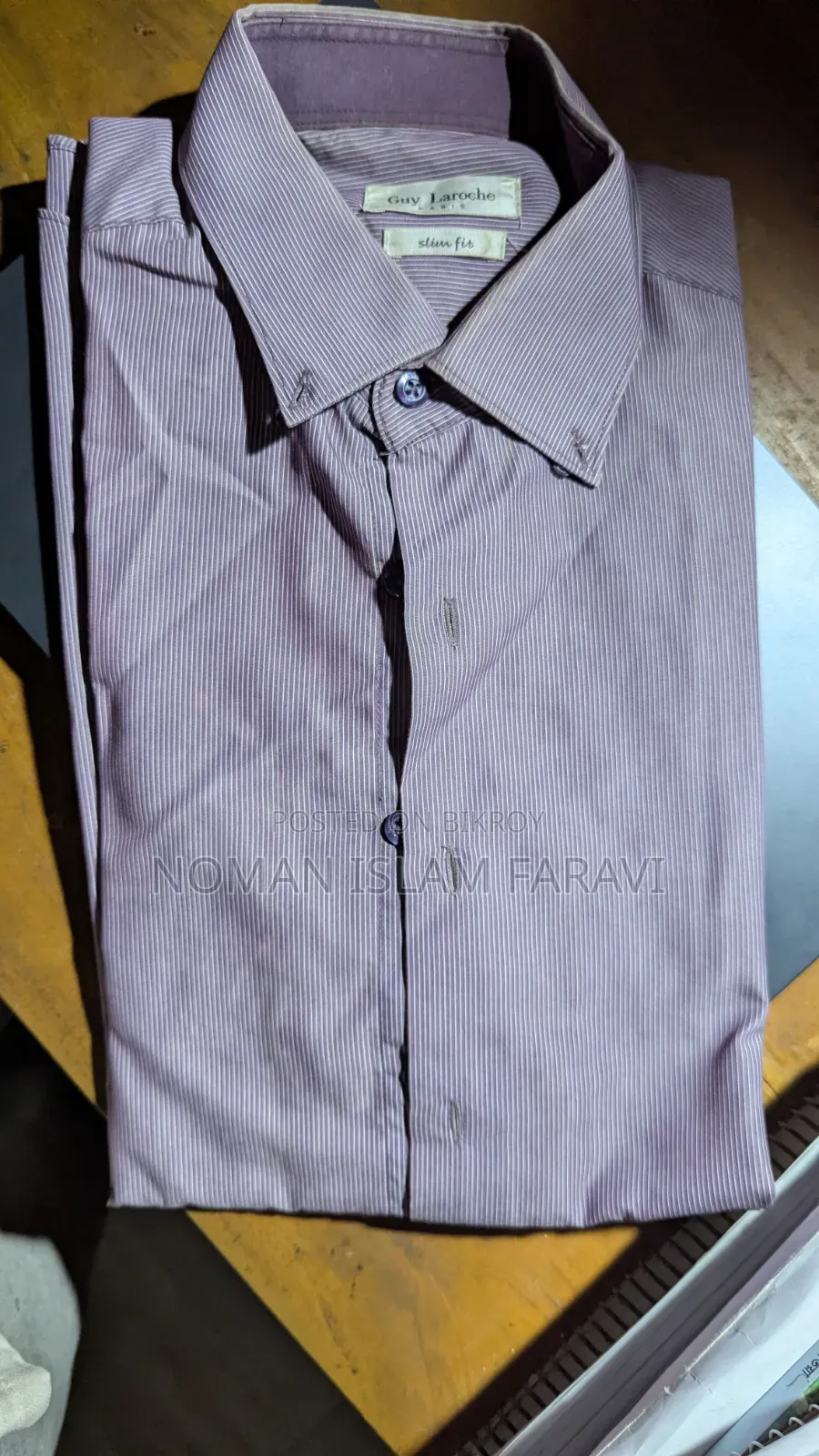 থ্রিফ্টেড নীল গোলাপি শার্ট