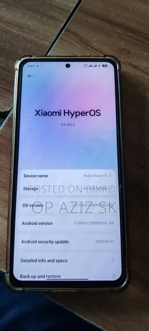 শাওমি রেডমি নোট ১৪ ফোরজি ১২৮ জিবি রোজ গোল্ড