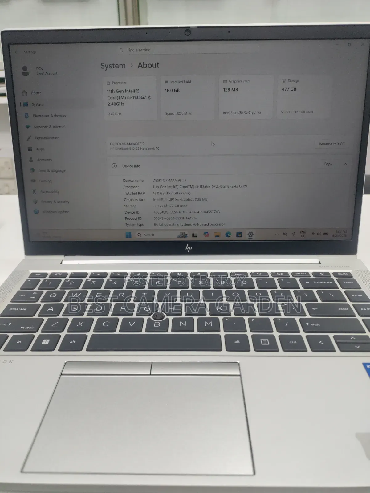 Laptop HP EliteBook 840 G8 16GB Intel Core i5 SSD 512GB