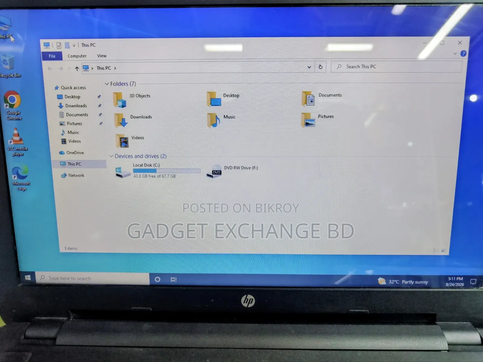 Laptop HP 4GB Intel Core I3 SSD 128GB