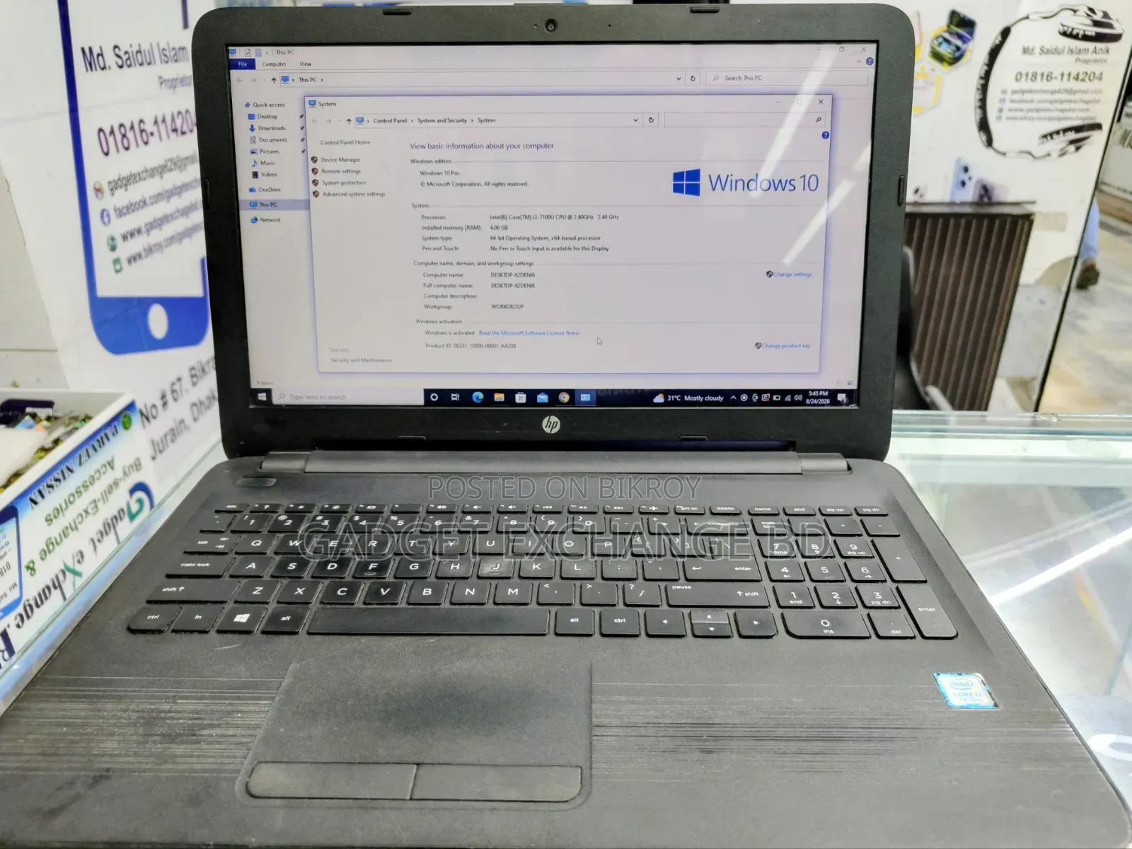Laptop HP 4GB Intel Core I3 SSD 128GB