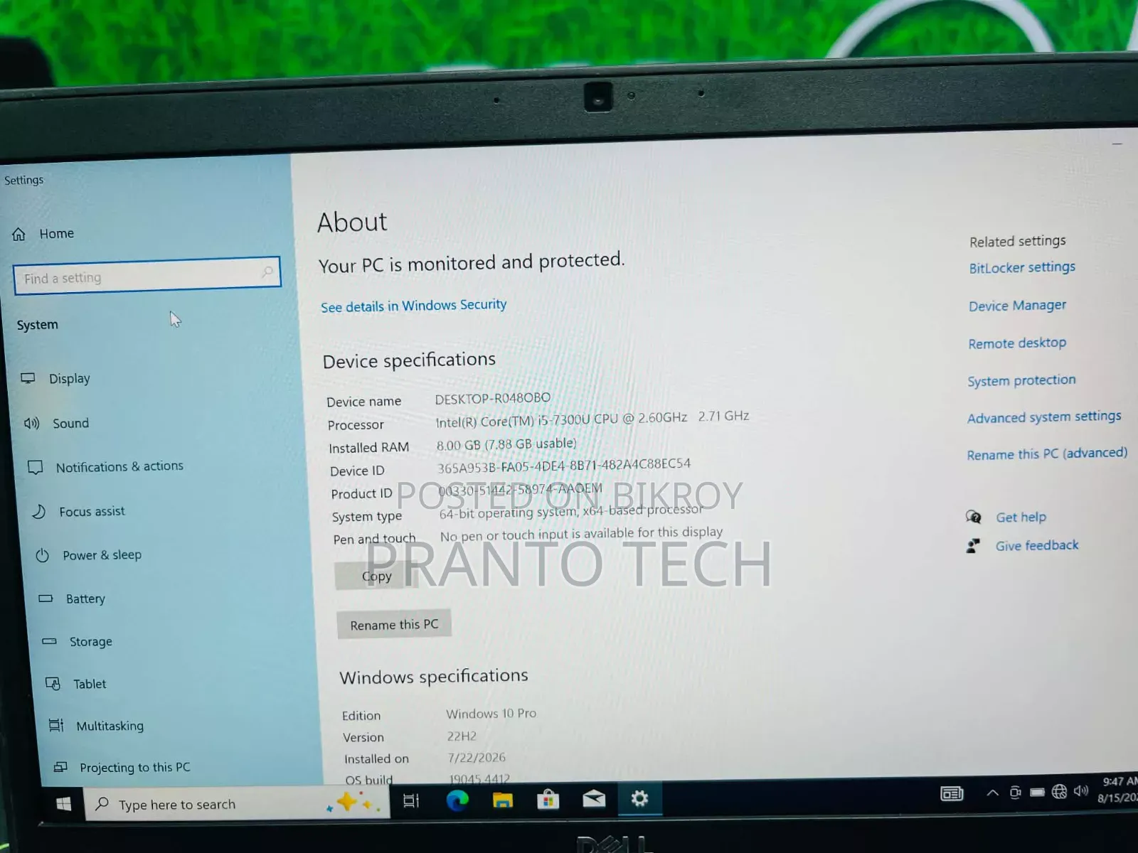 Laptop Dell Latitude 7490 8GB Intel Core i5 SSD 256GB