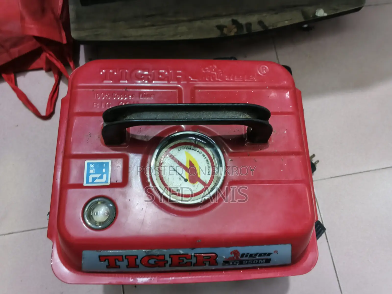 Tiger TG950M Portable Generator for Sale (100% Copper Coil)