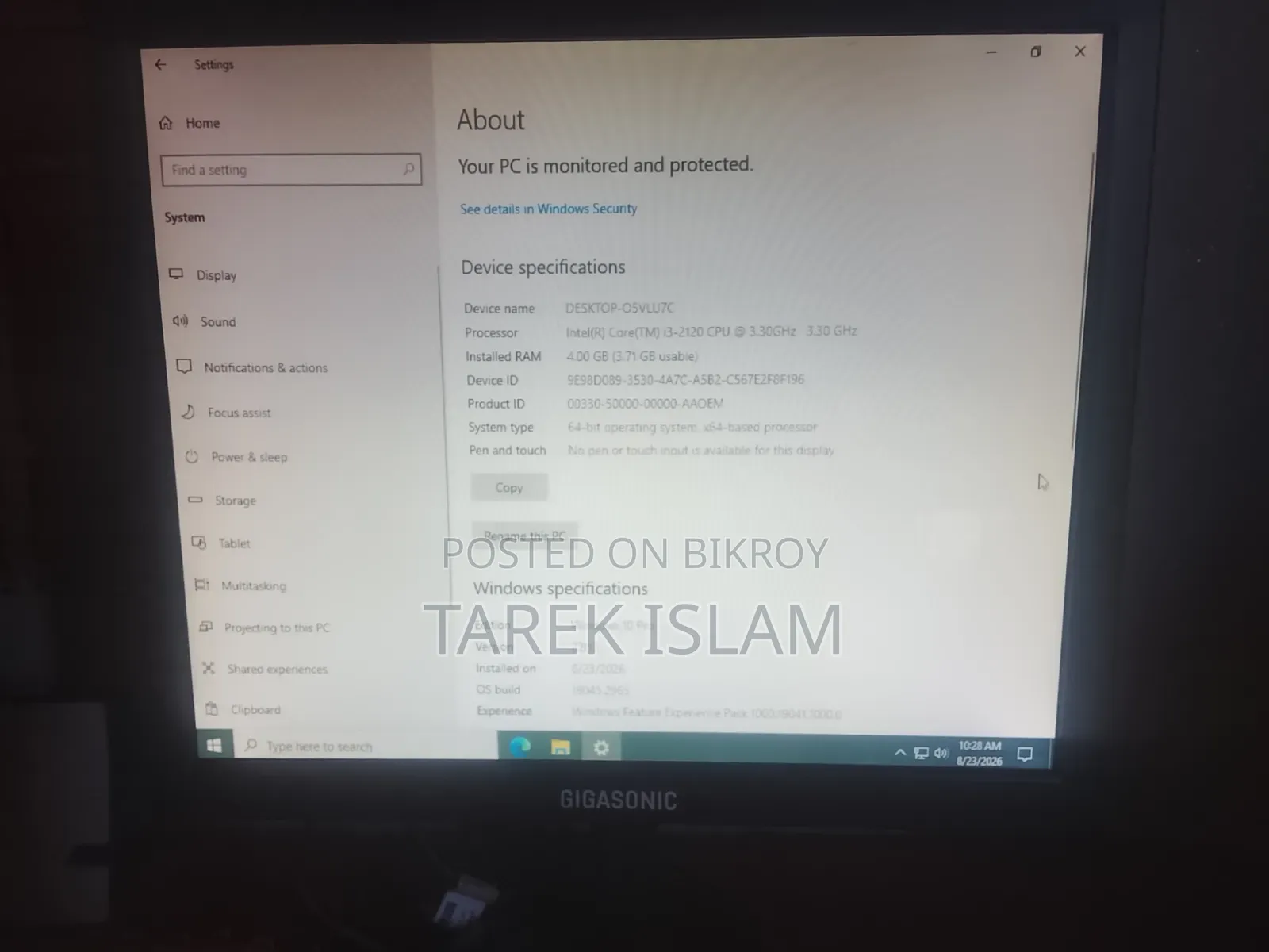 Desktop Computer 4GB Intel Core i3 HDD 512GB