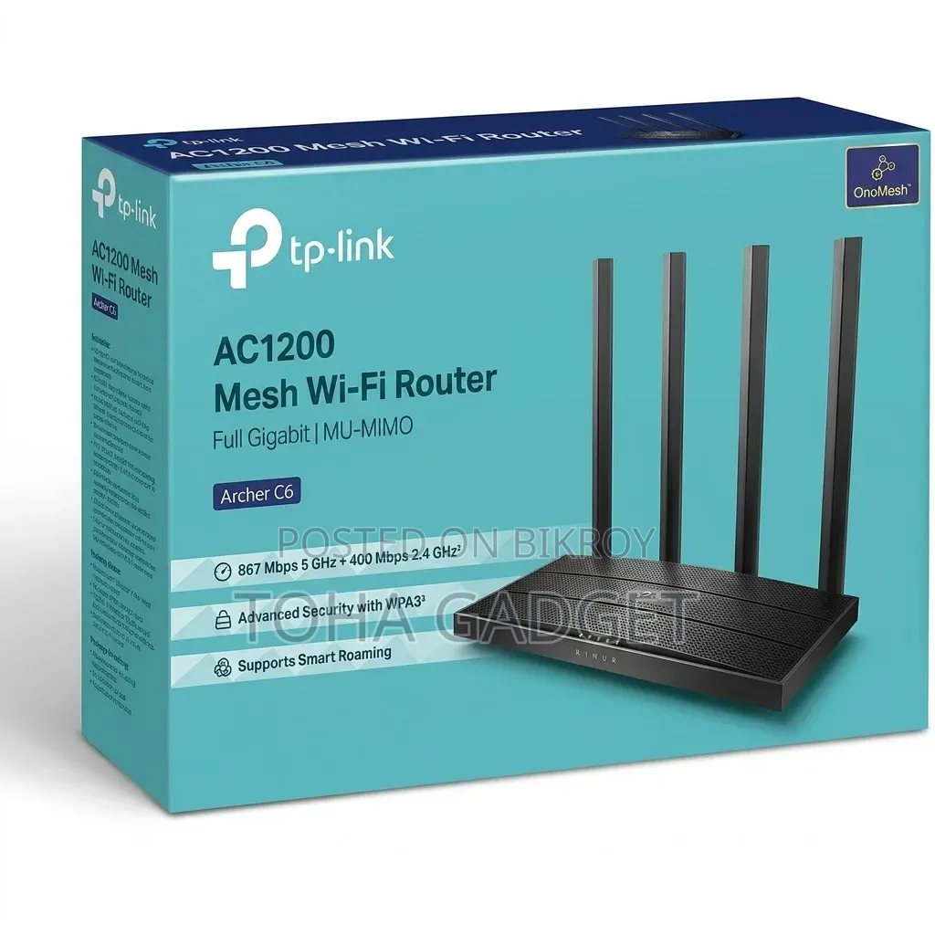 TP-Link Archer C6 AC1200 Dual-Band Gigabit Wi-Fi Router