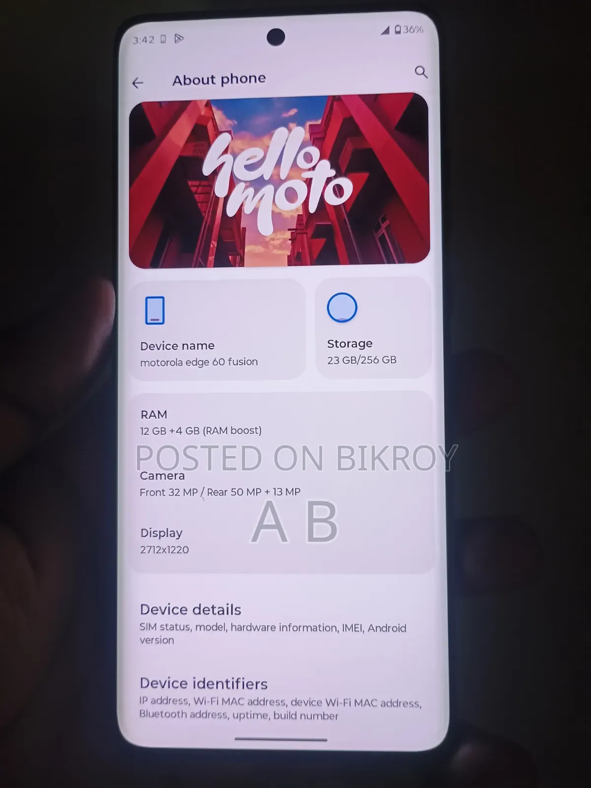 Motorola Edge 60 Fusion 256 GB Gray