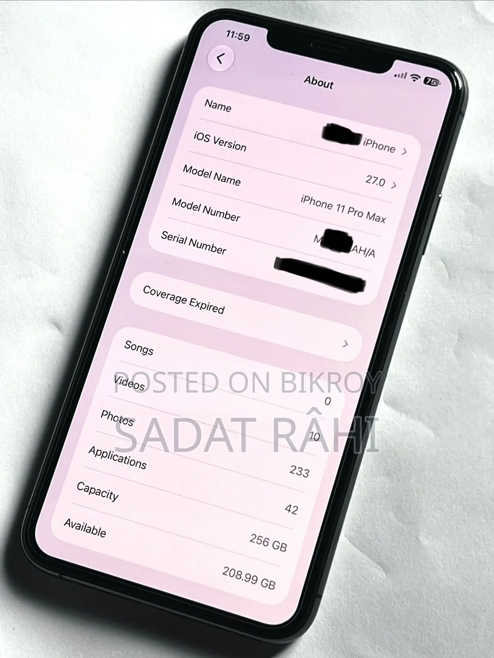 অ্যাপল আইফোন ১১ প্রো ম্যাক্স ২৫৬ জিবি ব্ল্যাক