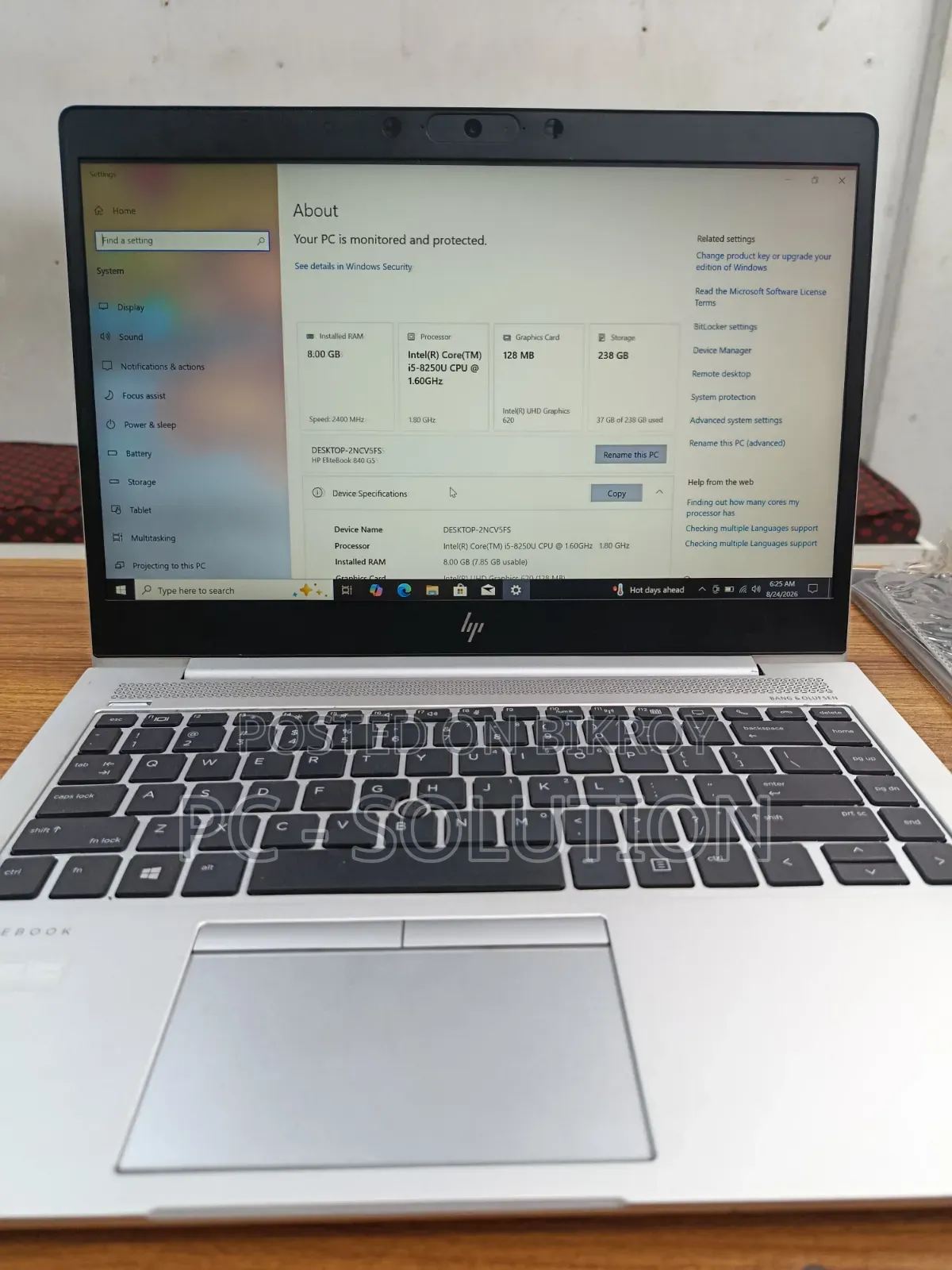 Laptop HP EliteBook 840 G5 8GB Intel Core i5 SSD 256GB