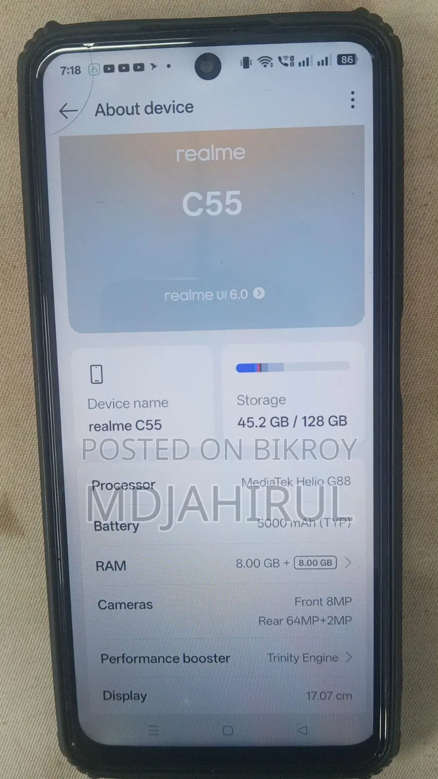 রিয়েলমি সি৫৫ ১২৮ জিবি ব্ল্যাক