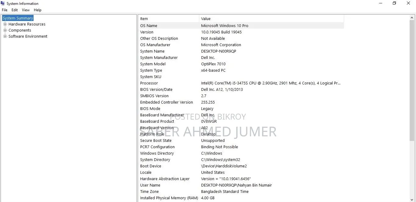 Desktop Computer Dell OptiPlex 7010 4GB Intel Core i5 HDD 500GB