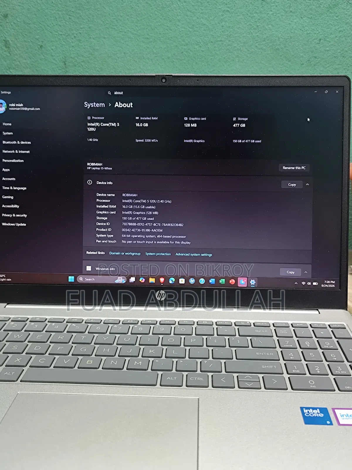 Laptop HP 15 16GB Intel Core 5 SSD 512GB
