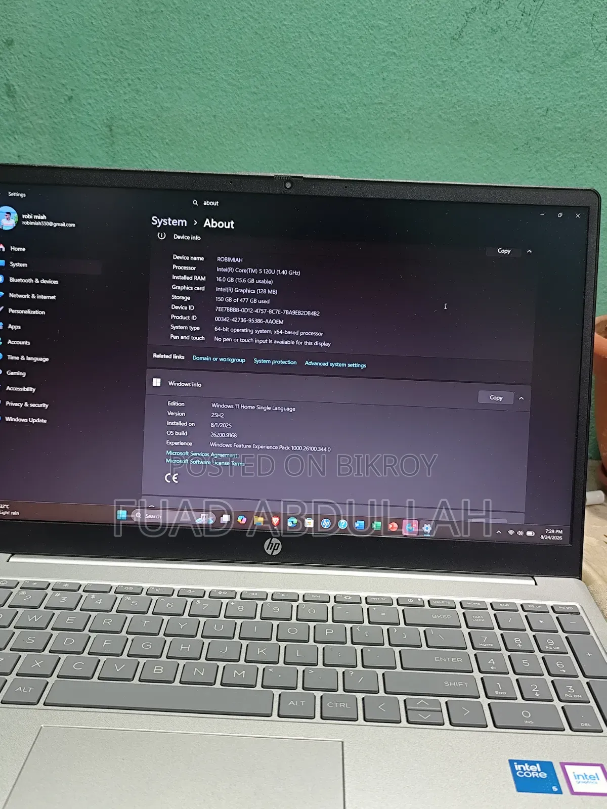 Laptop HP 15 16GB Intel Core 5 SSD 512GB