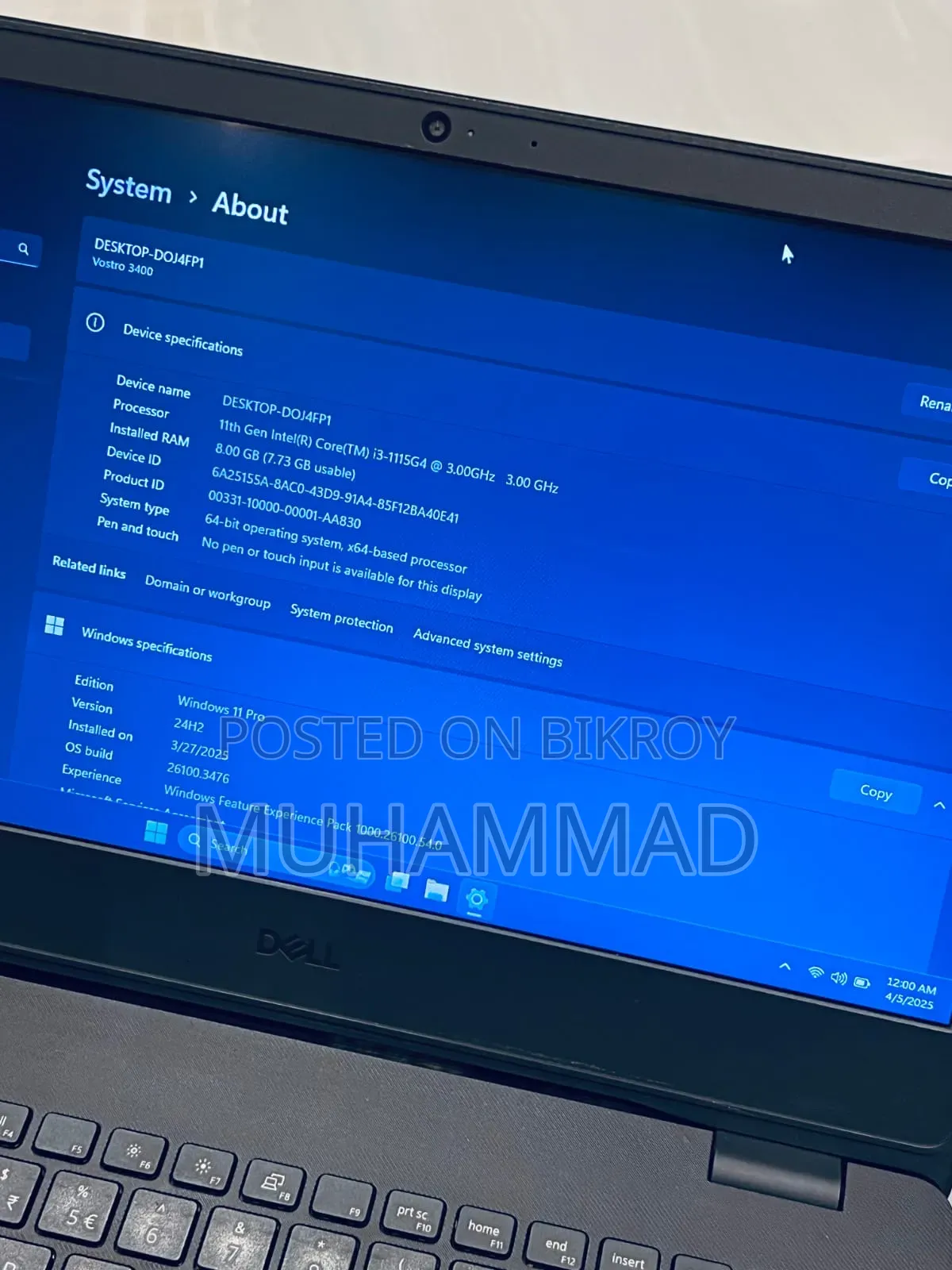 Laptop Dell Vostro 3400 8GB Intel Core I3 HDD+SSD 256GB