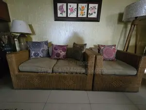 Cane Furniture Set – Sofa 2+1+1, Center Table & Bed
