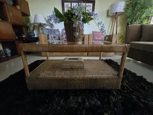 Cane Furniture Set – Sofa 2+1+1, Center Table & Bed