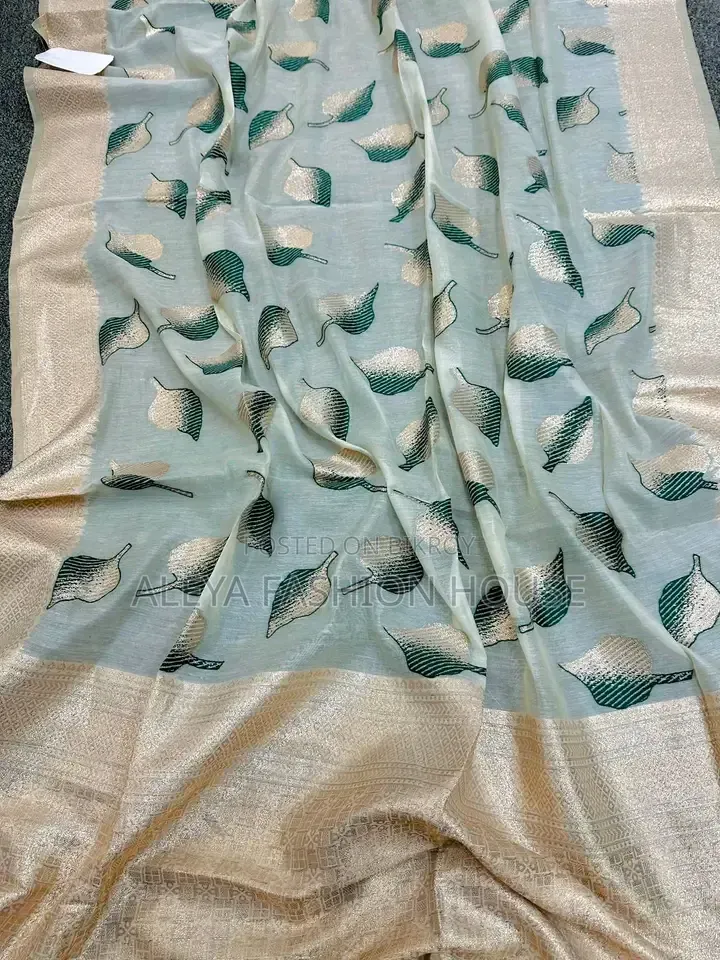 Original Indian Kora Tossor Silk Saree