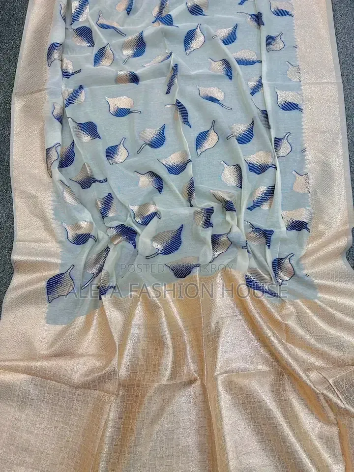 Original Indian Kora Tossor Silk Saree