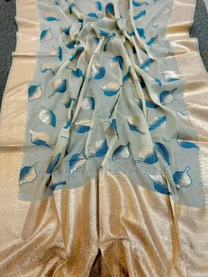 Original Indian Kora Tossor Silk Saree