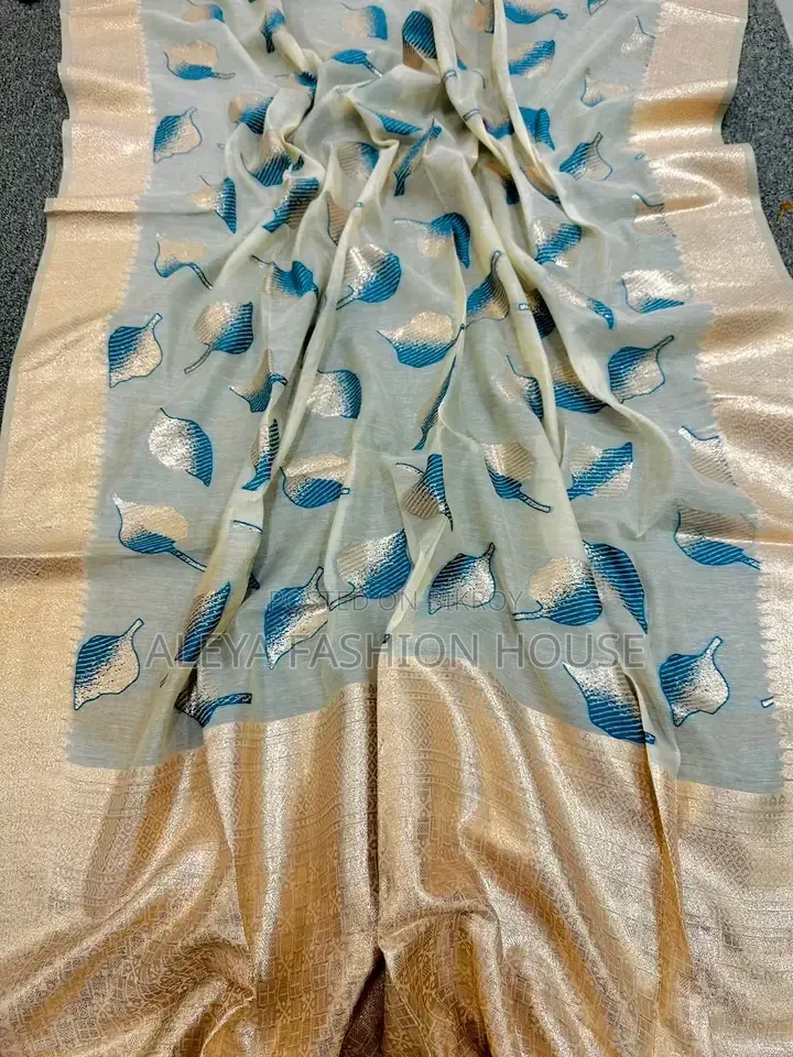 Original Indian Kora Tossor Silk Saree
