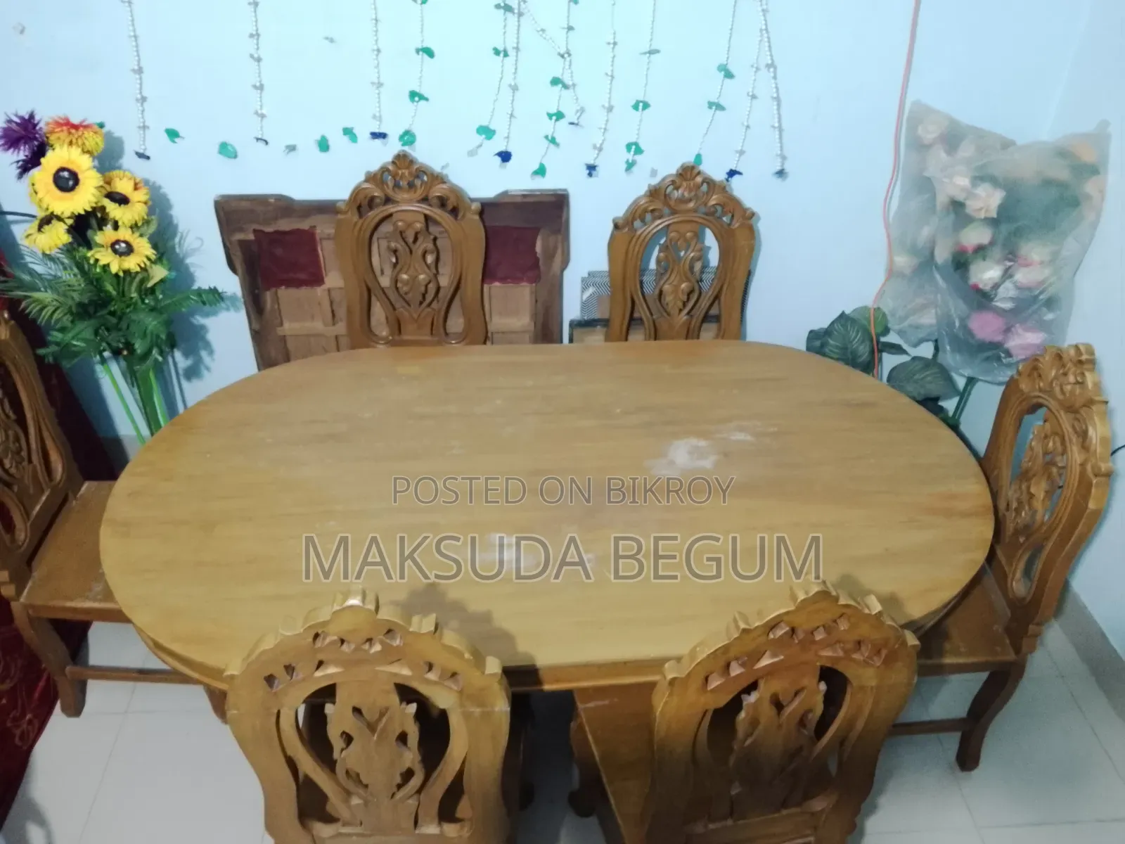 100% Segun Wood 6 Seater Dining Table Set | 6 Chairs