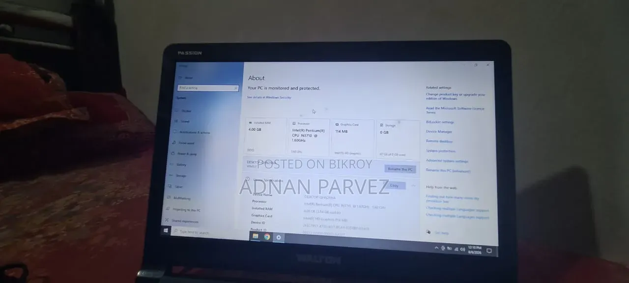 Laptop 4GB RAM Intel Pentium Processor 700GB HDD