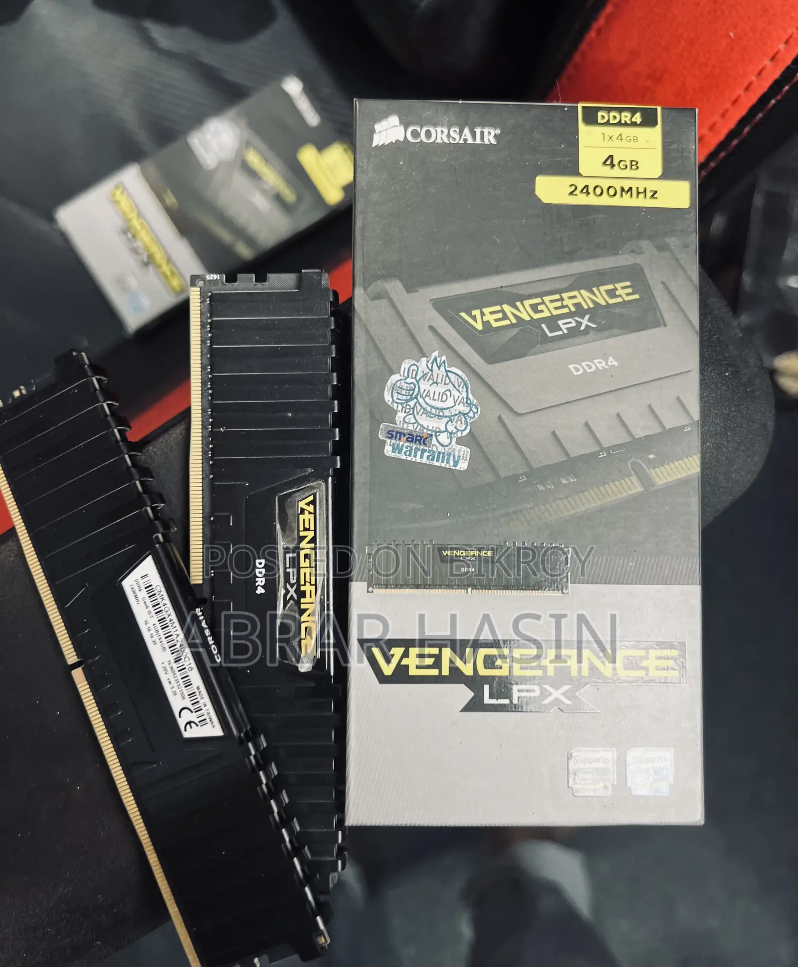 Corsair Vengeance LPX DDR4 2400mhz 4Gb Ram *2Pc