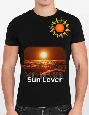 Sun Lover Sunset T-Shirt - Nature Lover Gift - Black Cotton Tee