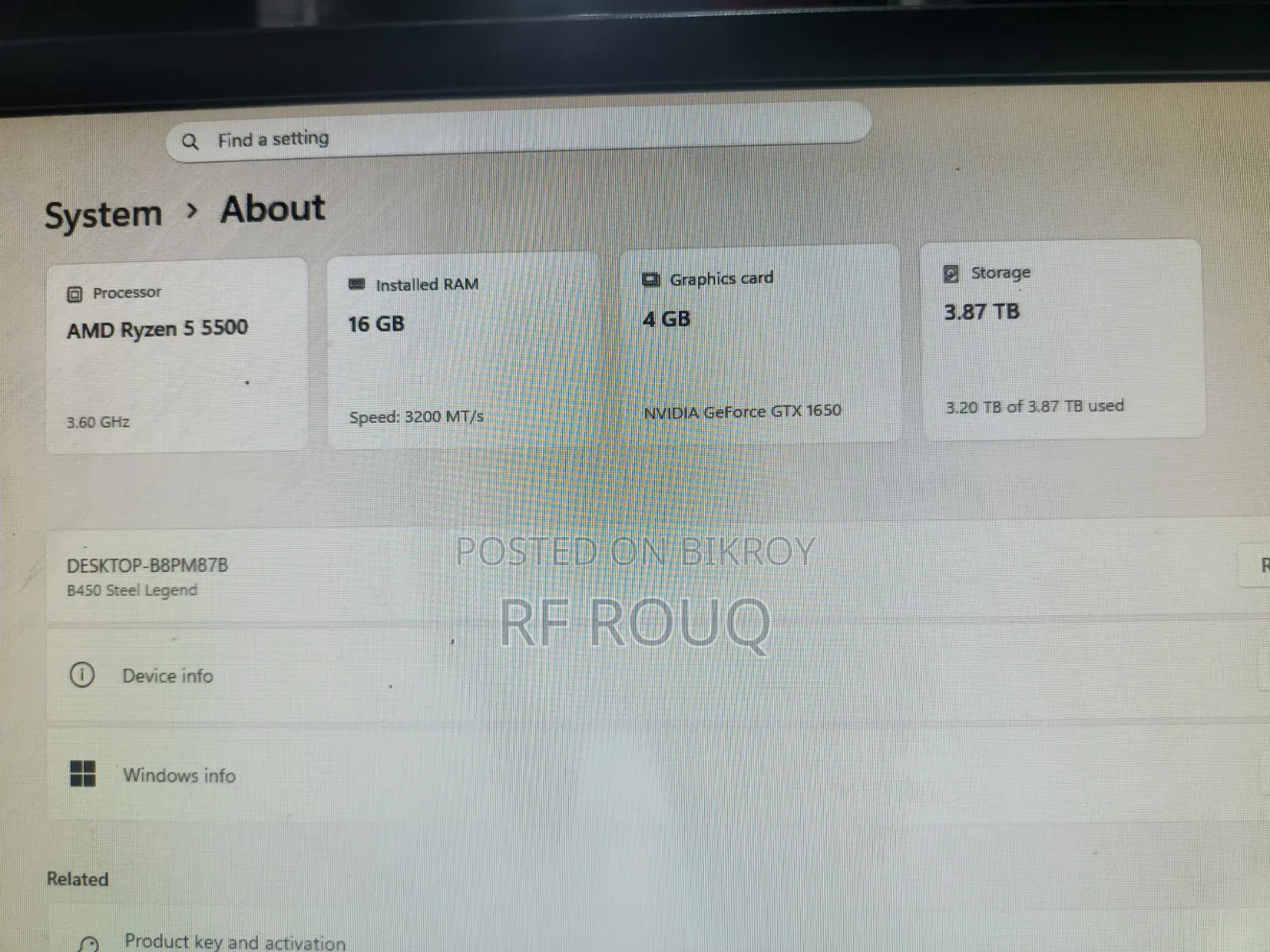 Desktop Computer 16GB AMD Ryzen SSD 256GB