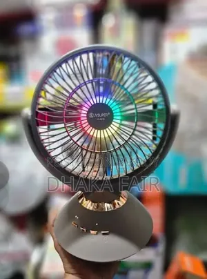 JYSUPER JY-2570 রিচার্জেবল মিনি ডেস্ক ফ্যান 8000mAh LEDলাইট 6-8H ব্যাকআপ