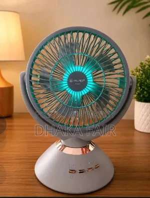 JYSUPER JY-2570 রিচার্জেবল মিনি ডেস্ক ফ্যান 8000mAh LEDলাইট 6-8H ব্যাকআপ
