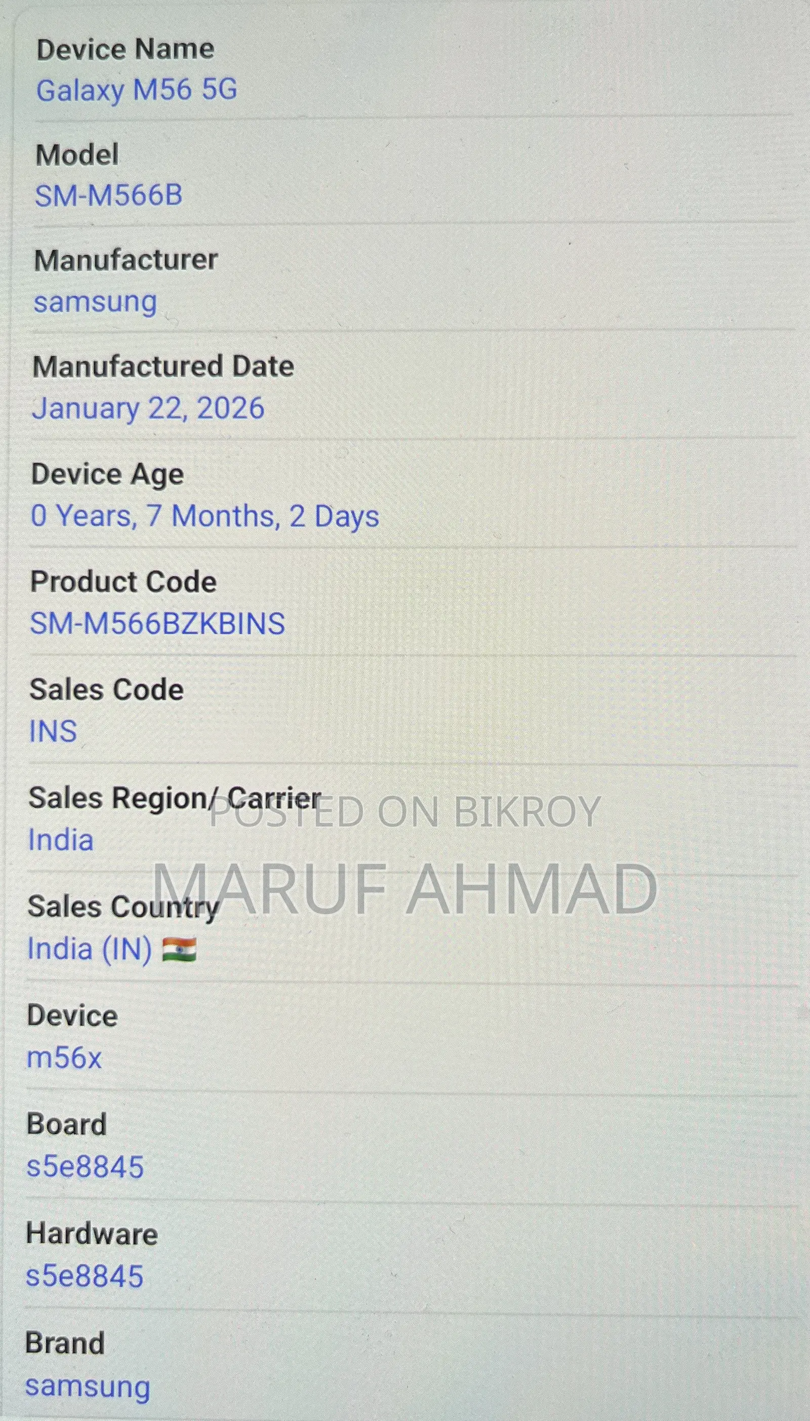 Samsung Galaxy M56 5G 256 GB Black