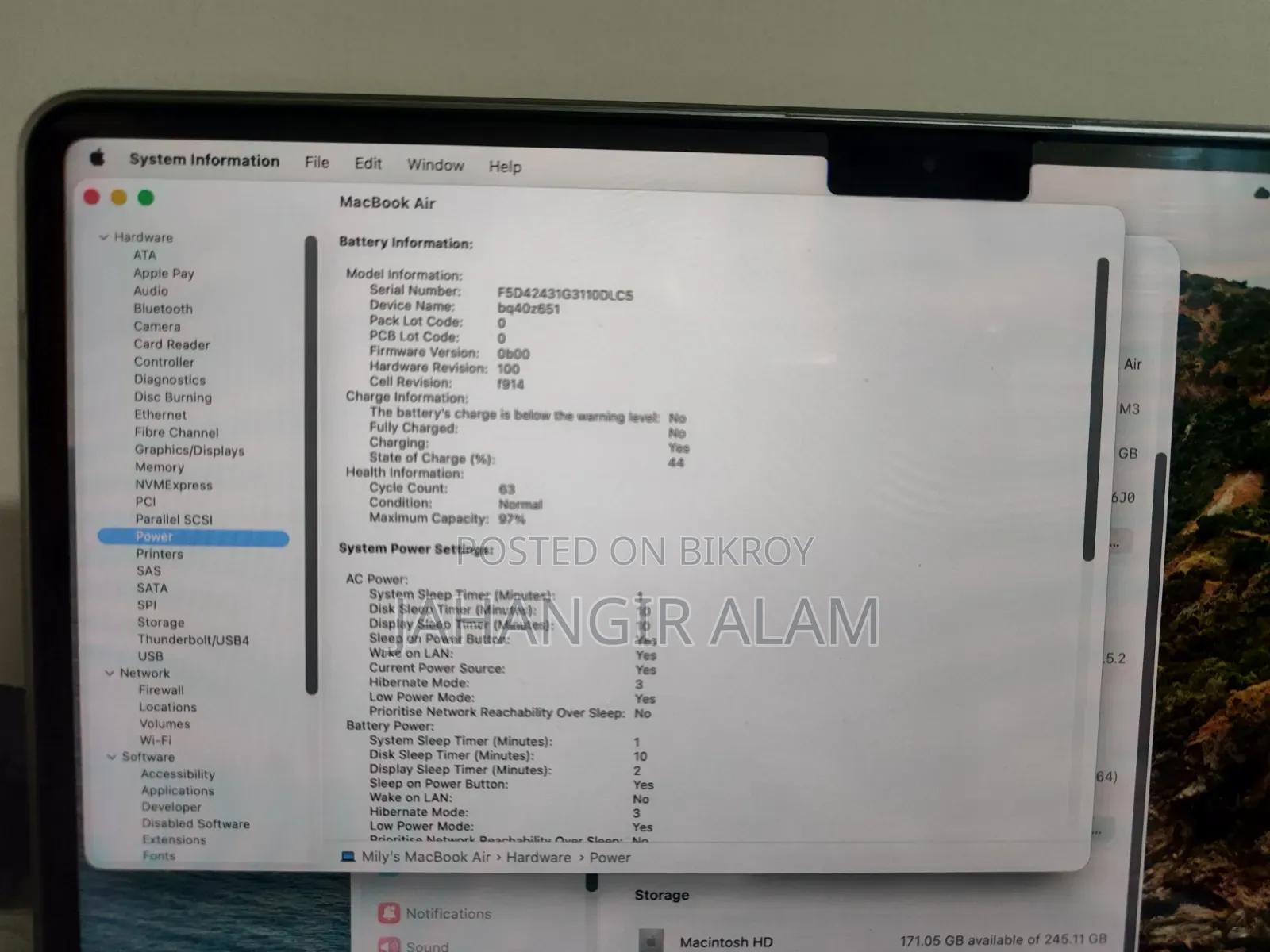 Laptop Apple MacBook Air 2024 M3 8GB Apple M3 SSD 256GB