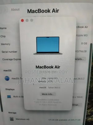 Laptop Apple MacBook Air 2024 M3 8GB Apple M3 SSD 256GB