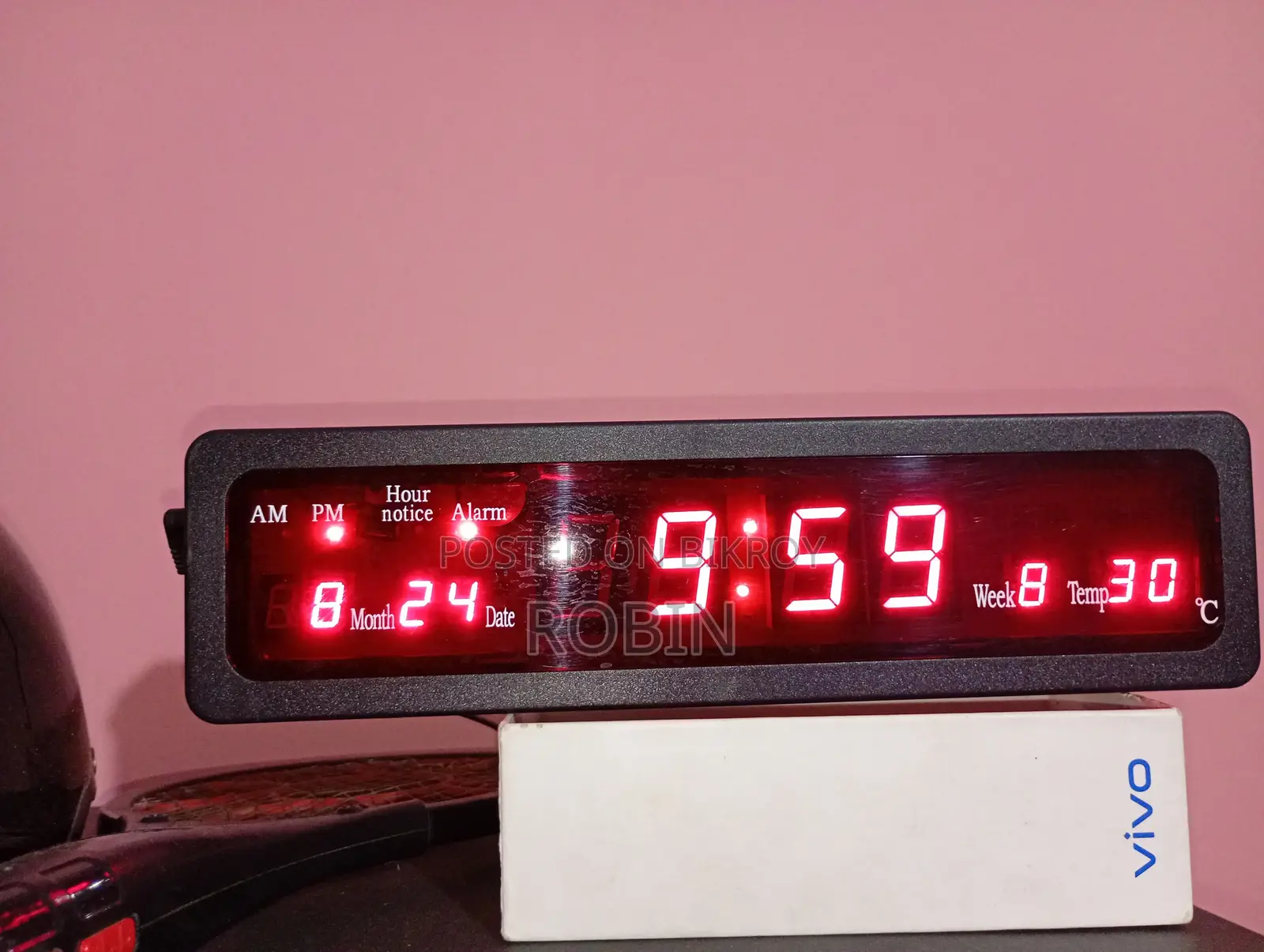 Casio CX-808 LED Screen Digital Thermometer Wall Desk Clock