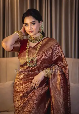 প্রিয়তমা কাঞ্চিপুরম শাড়ি ব্লাউজ পিস সহ