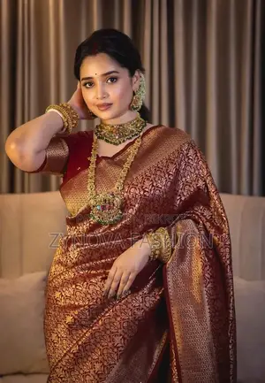 Priyotama Kanchipuram Saree with Blouse Piece