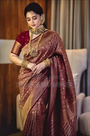 প্রিয়তমা কাঞ্চিপুরম শাড়ি ব্লাউজ পিস সহ