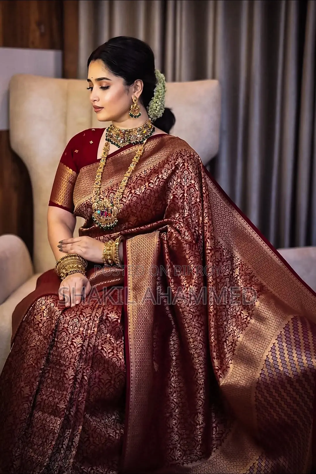 প্রিয়তমা কাঞ্চিপুরম শাড়ি ব্লাউজ পিস সহ
