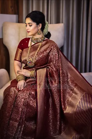 প্রিয়তমা কাঞ্চিপুরম শাড়ি ব্লাউজ পিস সহ