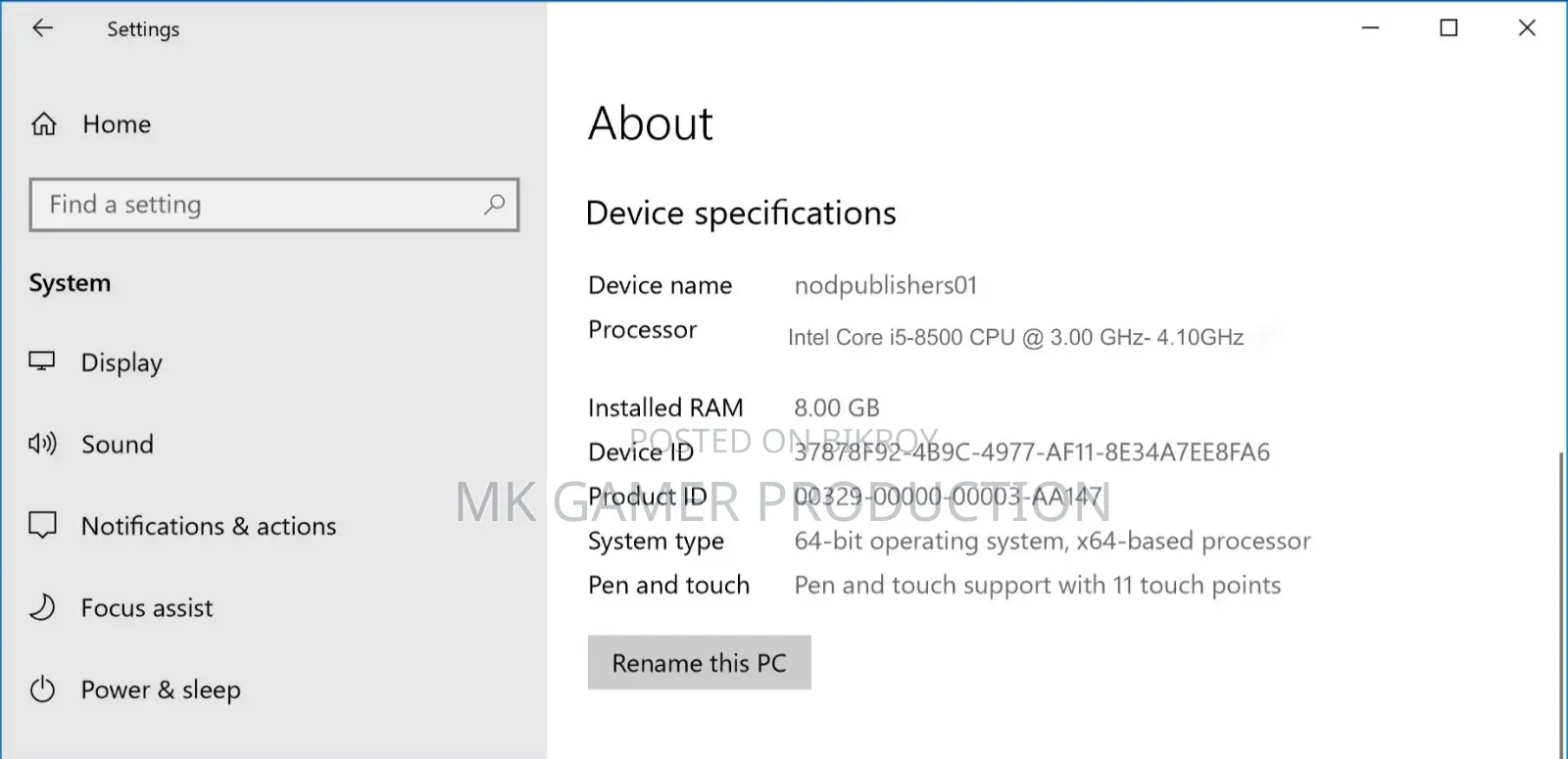 Good Condition (Intel Core i5 8th Gen Processor)