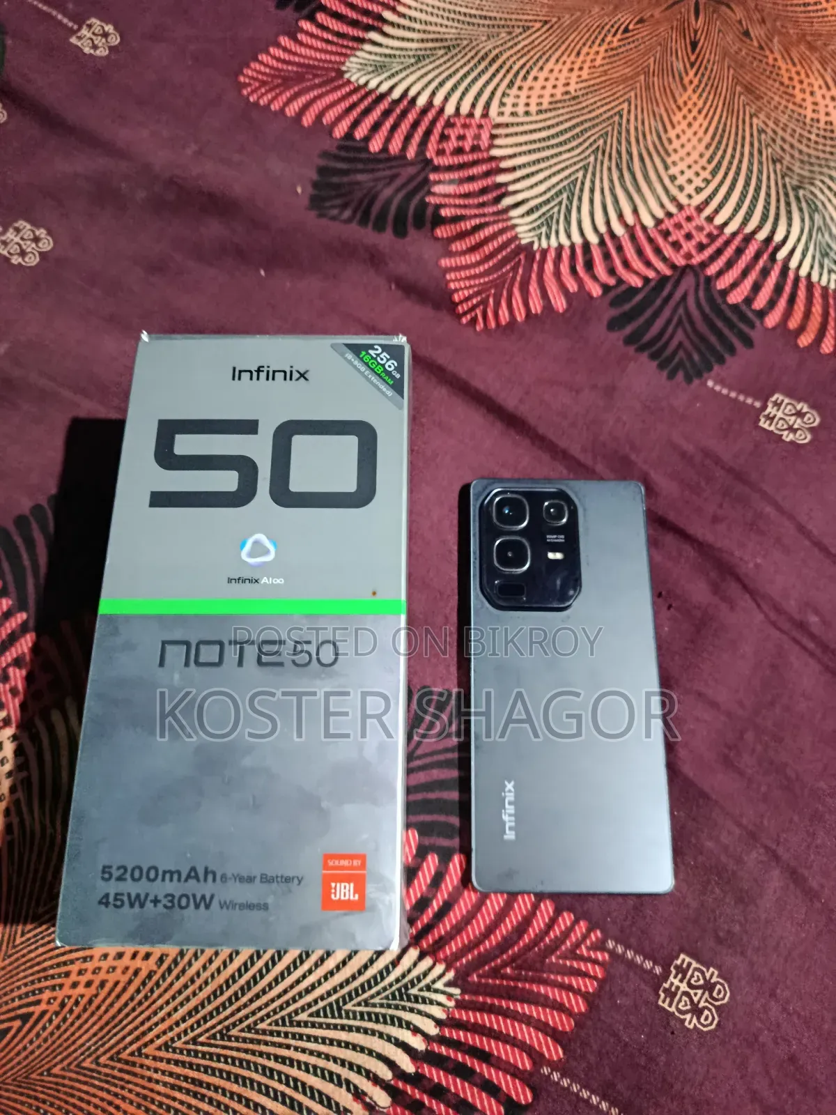 ইনফিনিক্স নোট ৫০ ৪জি ২৫৬ জিবি কালো