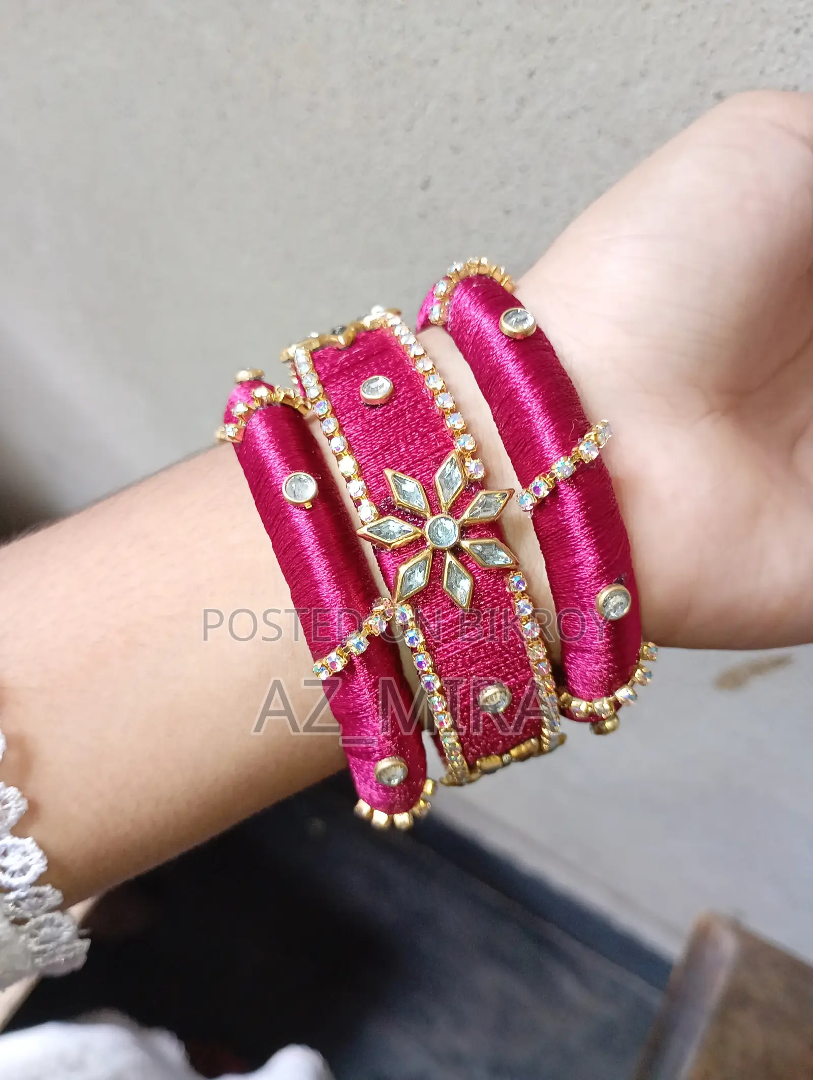 1 Set of Reshmi Thread Trending Bangles. Khayeri Color.